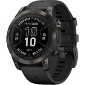 Смарт-годинник Garmin Fenix 7S Pro Sapphire Solar Carbon G. DLC Tit. with Black Band ( 010-02776-11 )