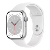 Смарт-часы Apple Watch Series 8 GPS 45mm Silver Aluminum Case with White S. Band - M/L (MP6N3, MP6Q3)