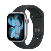 Apple Watch Series 11 GPS + Cellular 46mm Space Gray Aluminum Case with Black Sport Band - M/L (MFCA4)