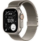 Apple Watch Ultra 3 GPS + Cellular 49mm Natural Titanium Case with Natural Titanium Milanese Loop - Small (MEWW4)