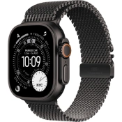 Apple Watch Ultra 3 GPS + Cellular 49mm Black Titanium Case with Black Titanium Milanese Loop - Large (MF1T4)