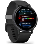 Смарт-годинник Garmin vivoactive 5 Slate Aluminum Bezel with Black Case and Silicone Band (010-02862-10)