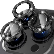Camera Glass Diamond Crumb iPhone 15/15 Plus — Black