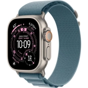 Apple Watch Ultra 3 GPS + Cellular 49mm Natural Titanium Case with Light Blue Alpine Loop - Small (MEWK4)