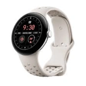 Google Pixel Watch 3 41 mm Wi-Fi Polished Silver Aluminum Case/Porcelain Active Band