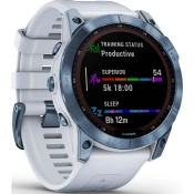 Смарт-часы Garmin Fenix 7X Sapphire Solar M. Blue DLC Titanium w. Whitestone Band (010-02541-14/15)