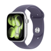 Apple Watch Series 11 GPS + Cellular 46mm Silver Aluminum Case with Purple Fog Sport Band - M/L (MFCR4)