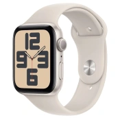 Apple Watch SE 2 GPS 44mm Starlight Aluminium Case with Starlight Sport Band S/M (MRE43) 2023
