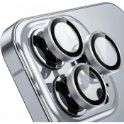 Camera Glass Steel iPhone 15/15 Plus — Silver