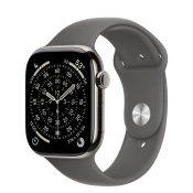 Apple Watch Series 11 GPS + Cellular 46mm Natural Titanium Case with Stone Gray Sport Band - M/L (MFCX4)