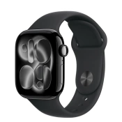 Apple Watch Series 11 GPS + Cellular 42mm Jet Black Aluminum Case with Black Sport Band - S/M (MF834)